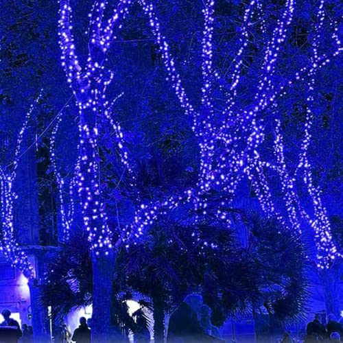 Christmas Decorations Twinkle Lights 39FT with 120LED, Fairy Lights for Bedroom with 8 Dynamic Modes, Waterproof String Lights for Outside,Patio, Garden, Party, Wedding, Christmas and More Blue