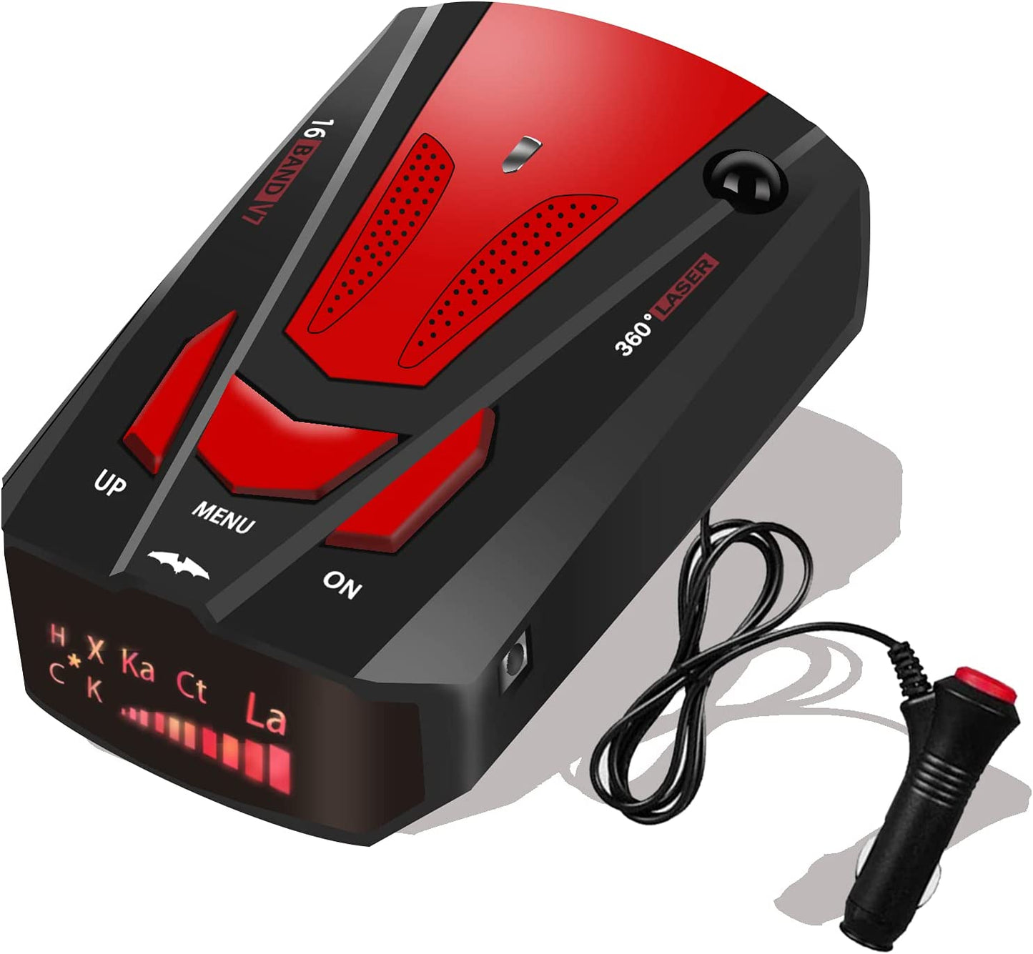 Car Radar Detector w/ LED Display, Vehicle Speed Alarm, POP/City/Highway Mode
