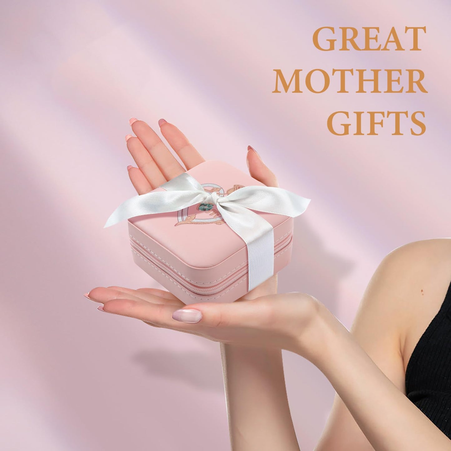 Luxury Pink PU Leather Jewelry Box for Mom - Perfect for Earrings, Rings, Necklaces | Ideal for Mother's Day, Christmas, Thanksgiving