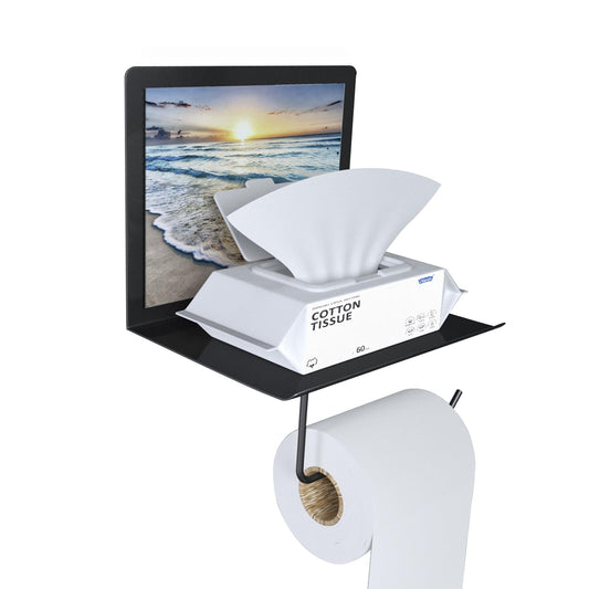 Versatile Toilet Paper Holder with Shelf - Rustproof Stainless Steel, Easy Installation, Ideal for Bathrooms
