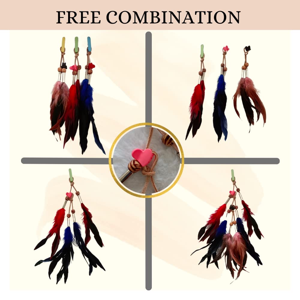 3pcs Handmade Bohemian/Tribal Feather Hair Clip Set