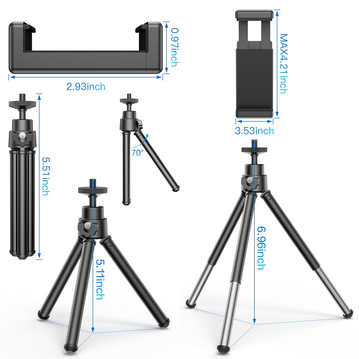 Lightweight Mini Webcam Tripod: Ideal for Smartphones, GoPro & Small Cameras