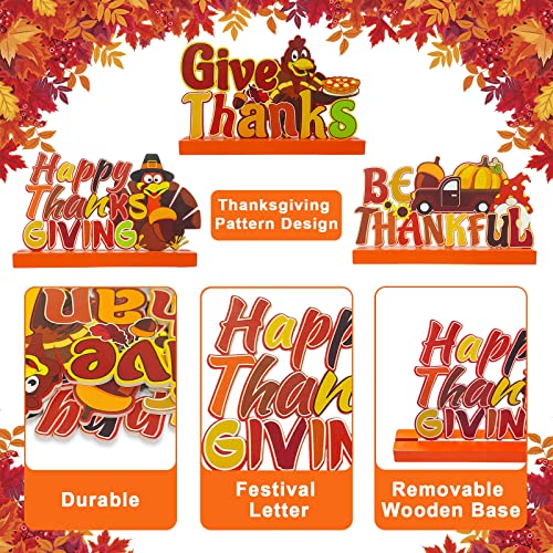 Celebrate Thanksgiving with Festive Wooden Table Decorations | 3 Piece Turkey and Pumpkin Set