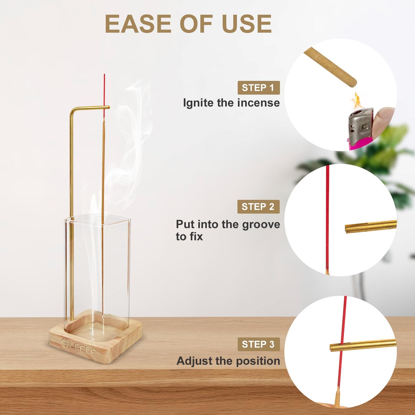 Upside Down Incense Burner with Easy Cleaning and Removable Ash Catcher - Ideal for Therapy, Yoga, Meditation, and Decorative Purposes in a Refreshing Yellow Color