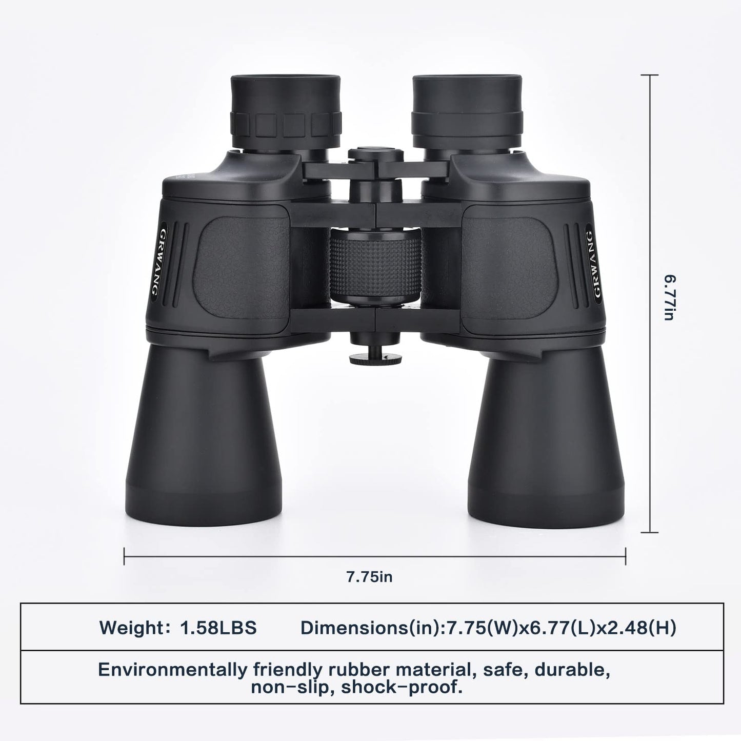 10x50 BAK4 FMC Lens Waterproof HD Binoculars w/ Clear Low Light Vision