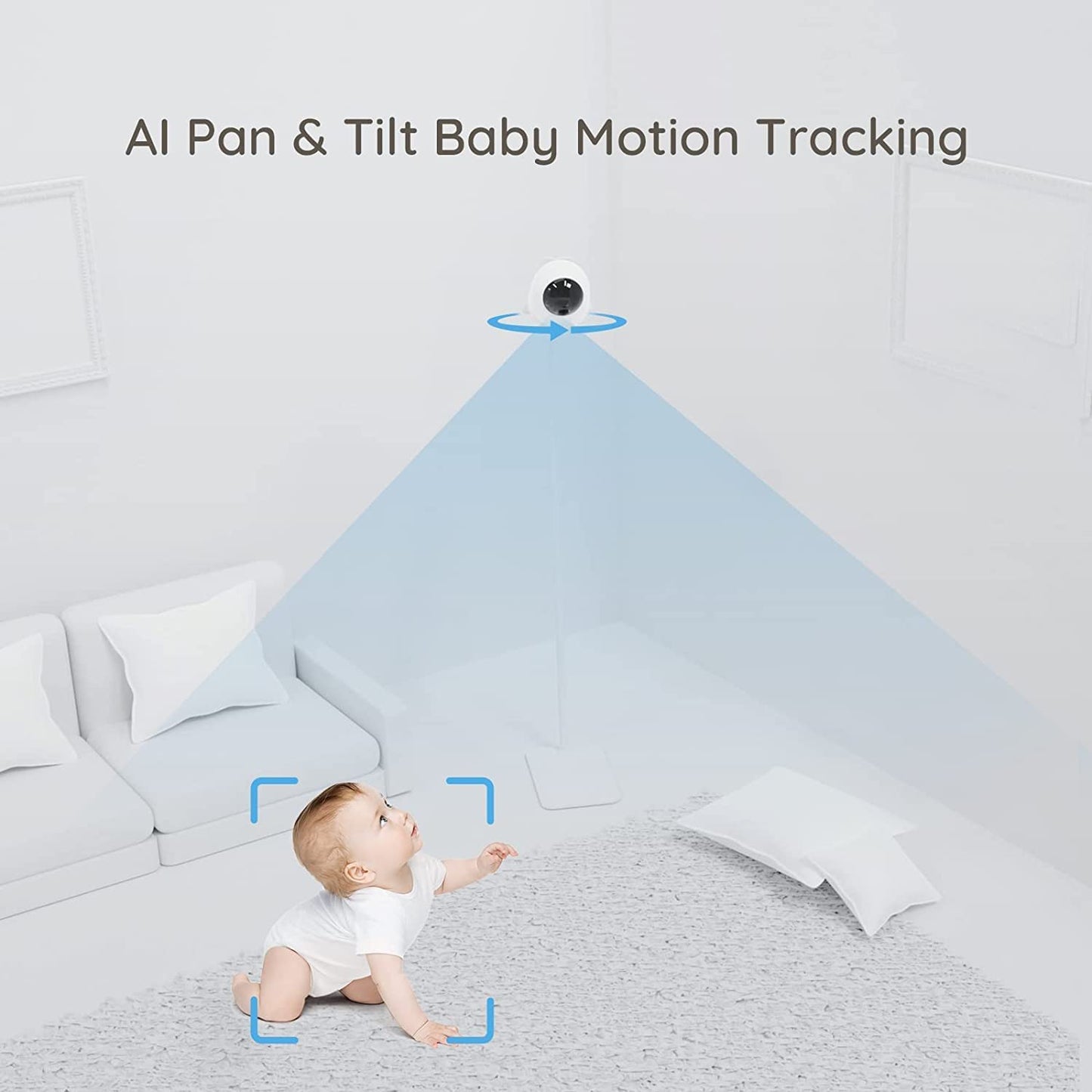 2K UHD Wireless AI Baby Monitor w/ Breathing Detection/Face Covered Alerts/More