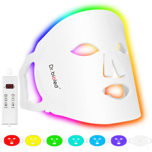 LED Face Mask Light Therapy: 7-Color Flexible Silicone Facial Rejuvenation Mask