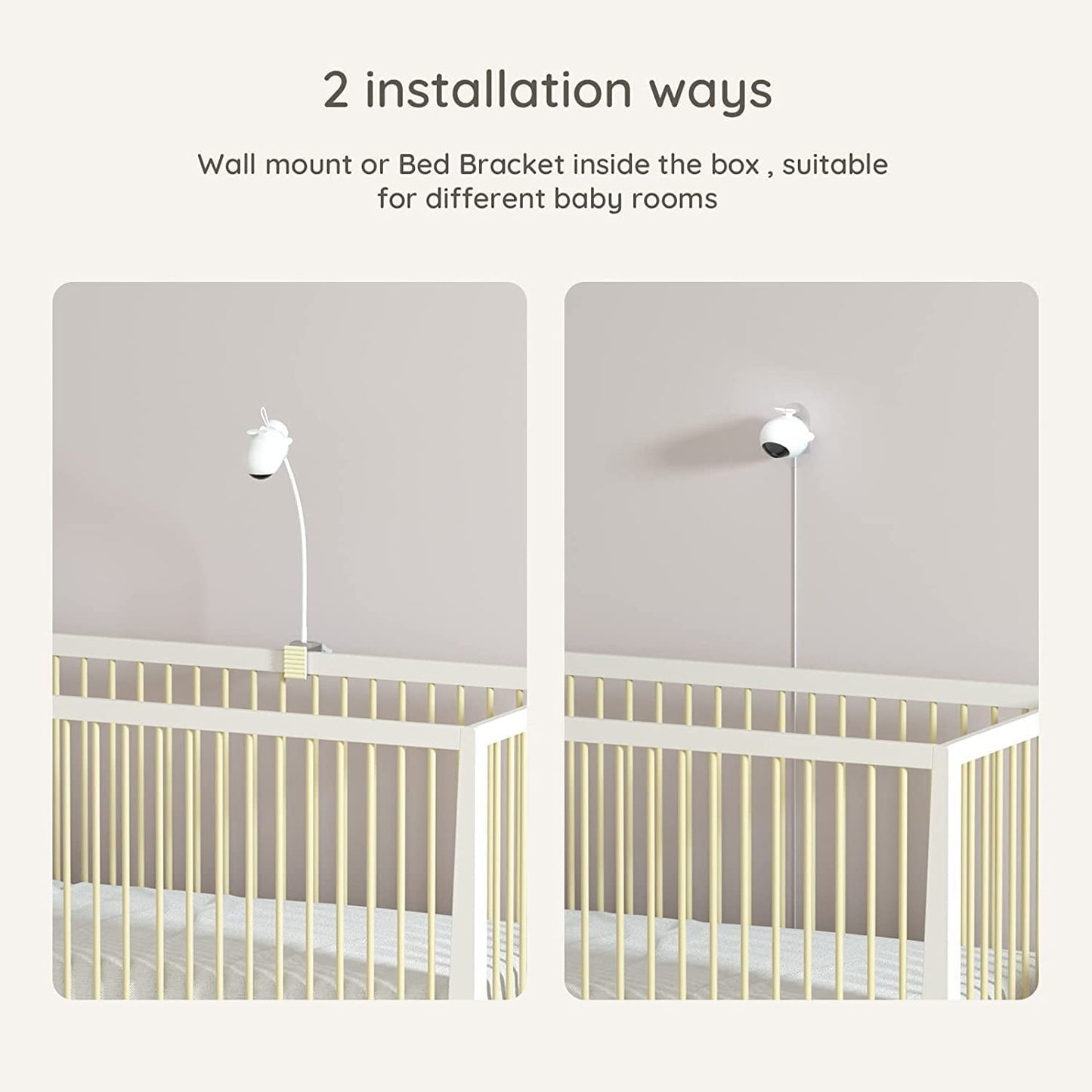 2K UHD Wireless AI Baby Monitor w/ Breathing Detection/Face Covered Alerts/More