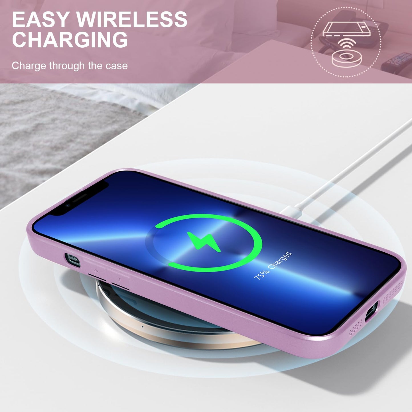 Metallic iPhone 13 Pro Max Case: Ultra-Thin, Shockproof, Wireless Charging Ready