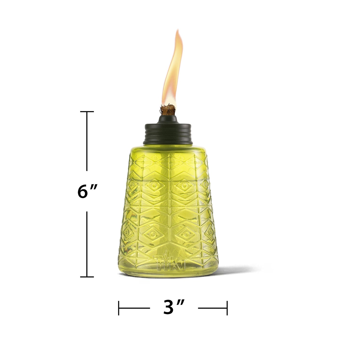 Enhance Outdoor Ambiance with TIKI Brand 1116040 Molded Glass Table Torches in Red, Green, and Blue - Perfect for Patios and Gardens