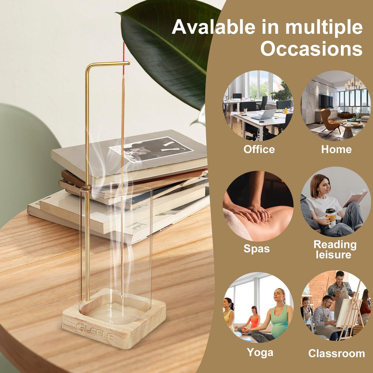 Upside Down Incense Burner with Easy Cleaning and Removable Ash Catcher - Ideal for Therapy, Yoga, Meditation, and Decorative Purposes in a Refreshing Yellow Color