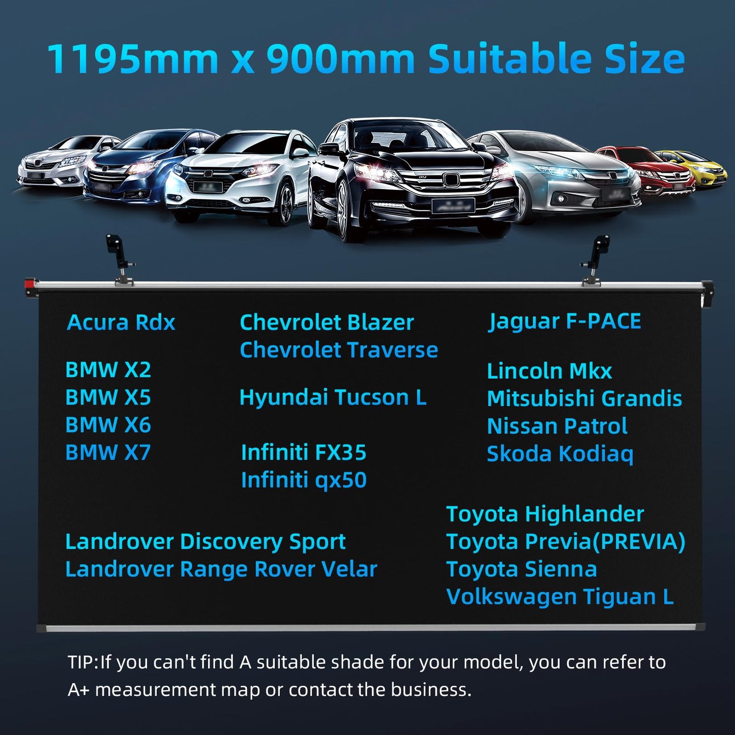 47" x 35.4" Retractable Vehicle Windshield Sunshade