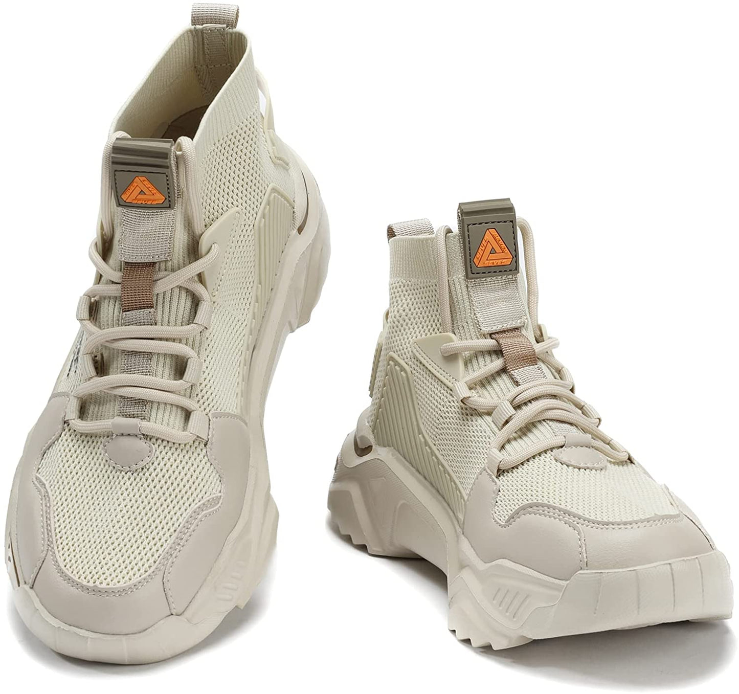 Size 9.5 Beige Lightweight High Top Fashion Sneakers/Walking Shoes/Sports Shoes