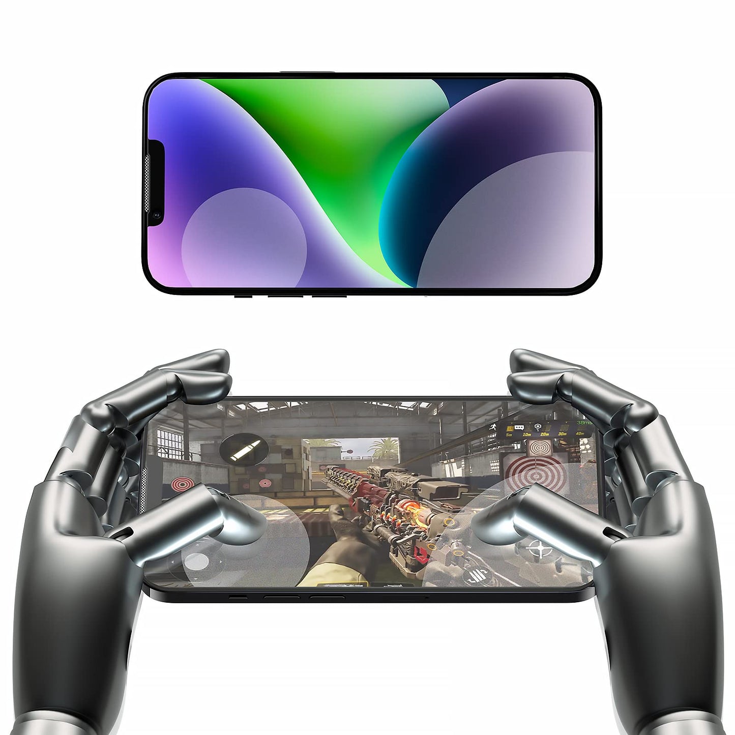 2pk iPhone 14 Gaming Screen Protectors w/ Dedicated Frosted Thumb Controls