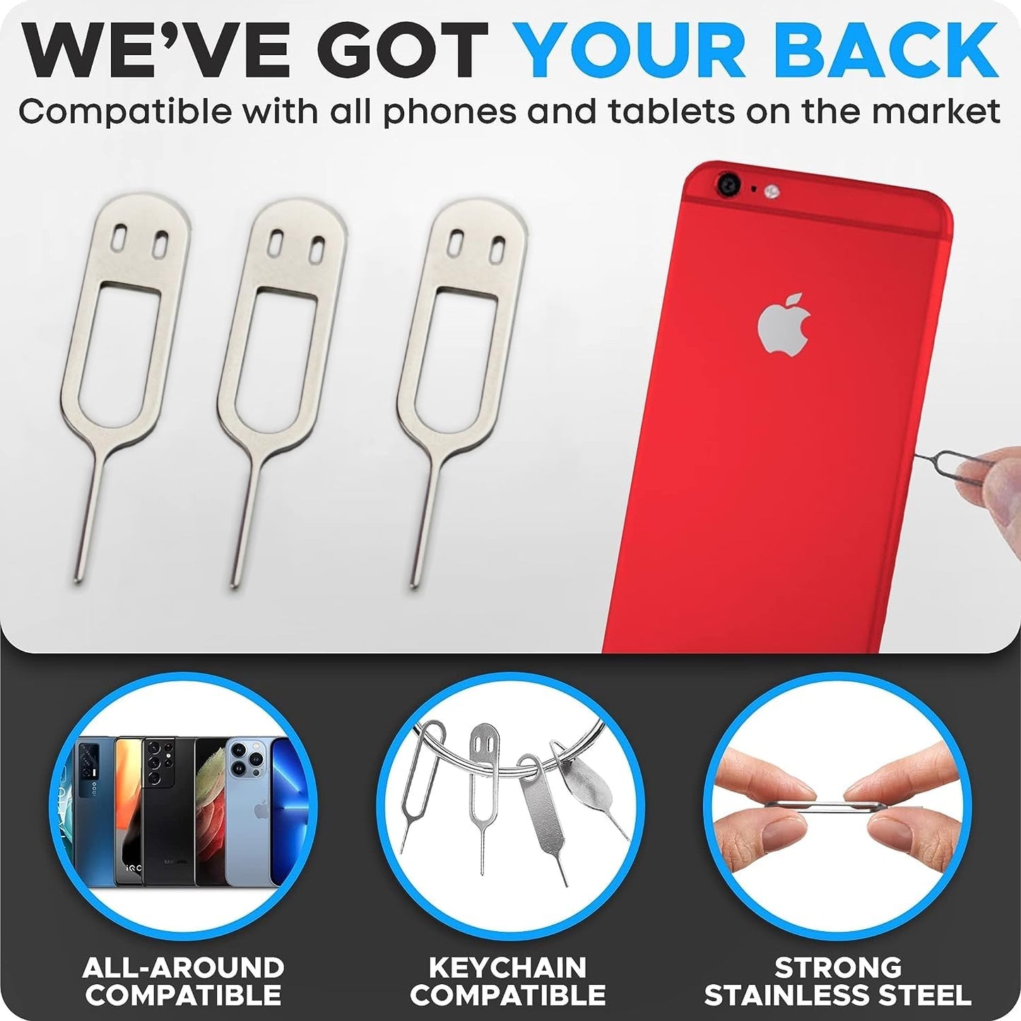 10-Pack SIM Card Removal Tool: Versatile Ejector for iPhone, iPad, Samsung Galaxy, and All Smartphone Models