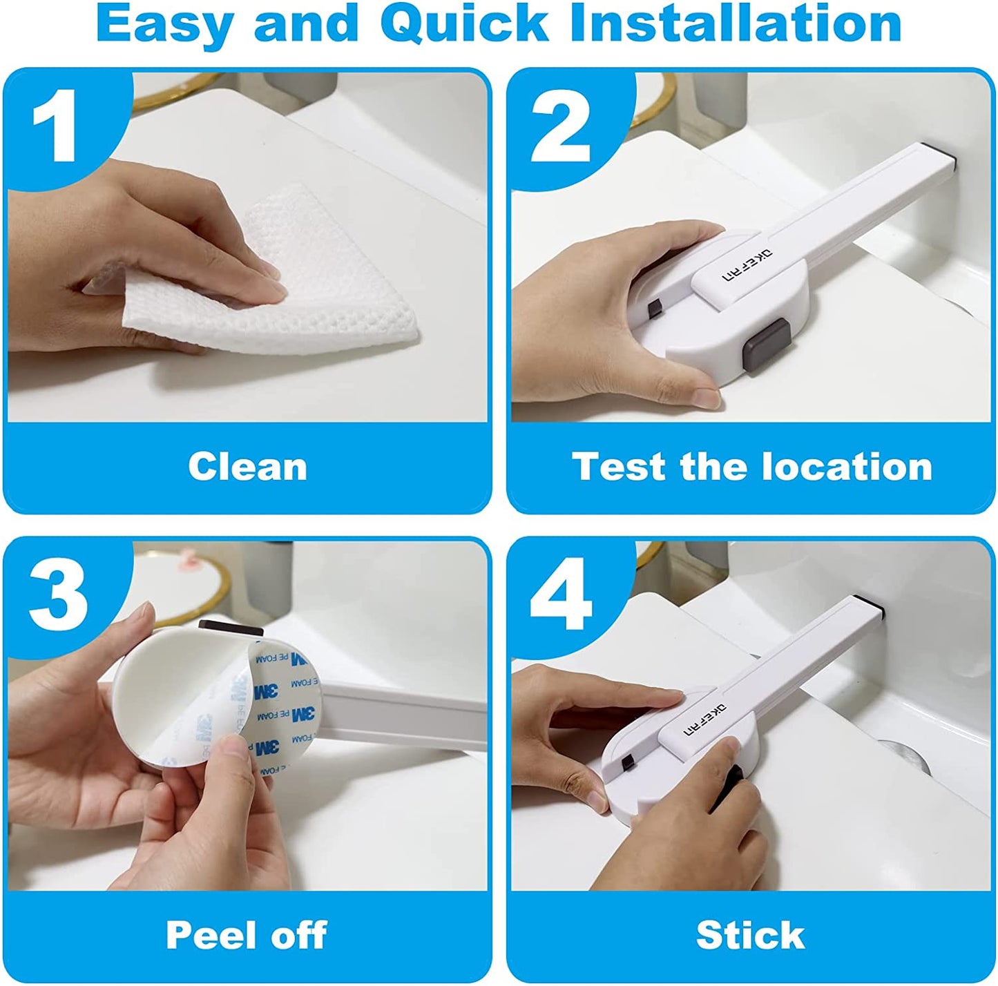 2pk No Drill Adhesive Baby/Child Toilet Seat Safety Lock