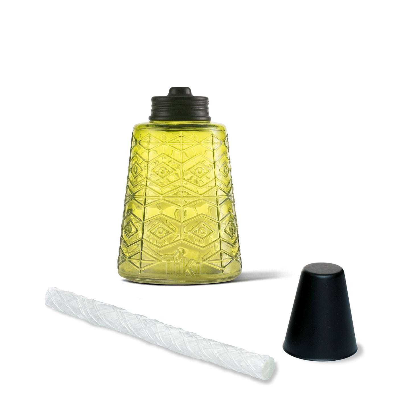 Enhance Outdoor Ambiance with TIKI Brand 1116040 Molded Glass Table Torches in Red, Green, and Blue - Perfect for Patios and Gardens