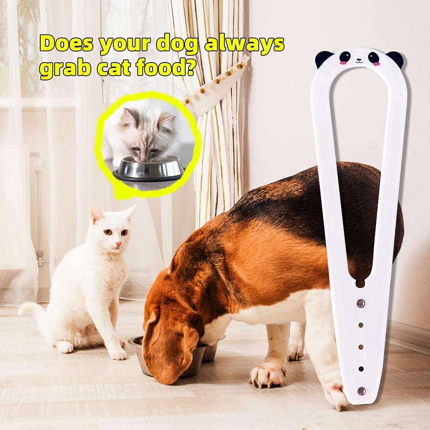 2pk Cat Door Holder Latch, Lets Cats In & Keeps Dogs Out of Litter/Food