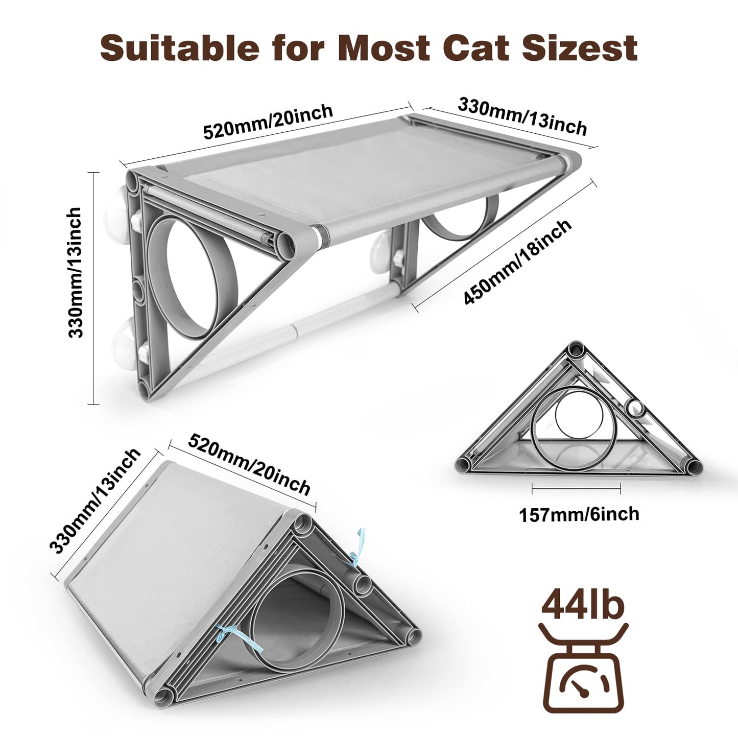 2-in-1 Cat Window Perch & Tunnel: Medium Hammock for Cats up to 40lbs