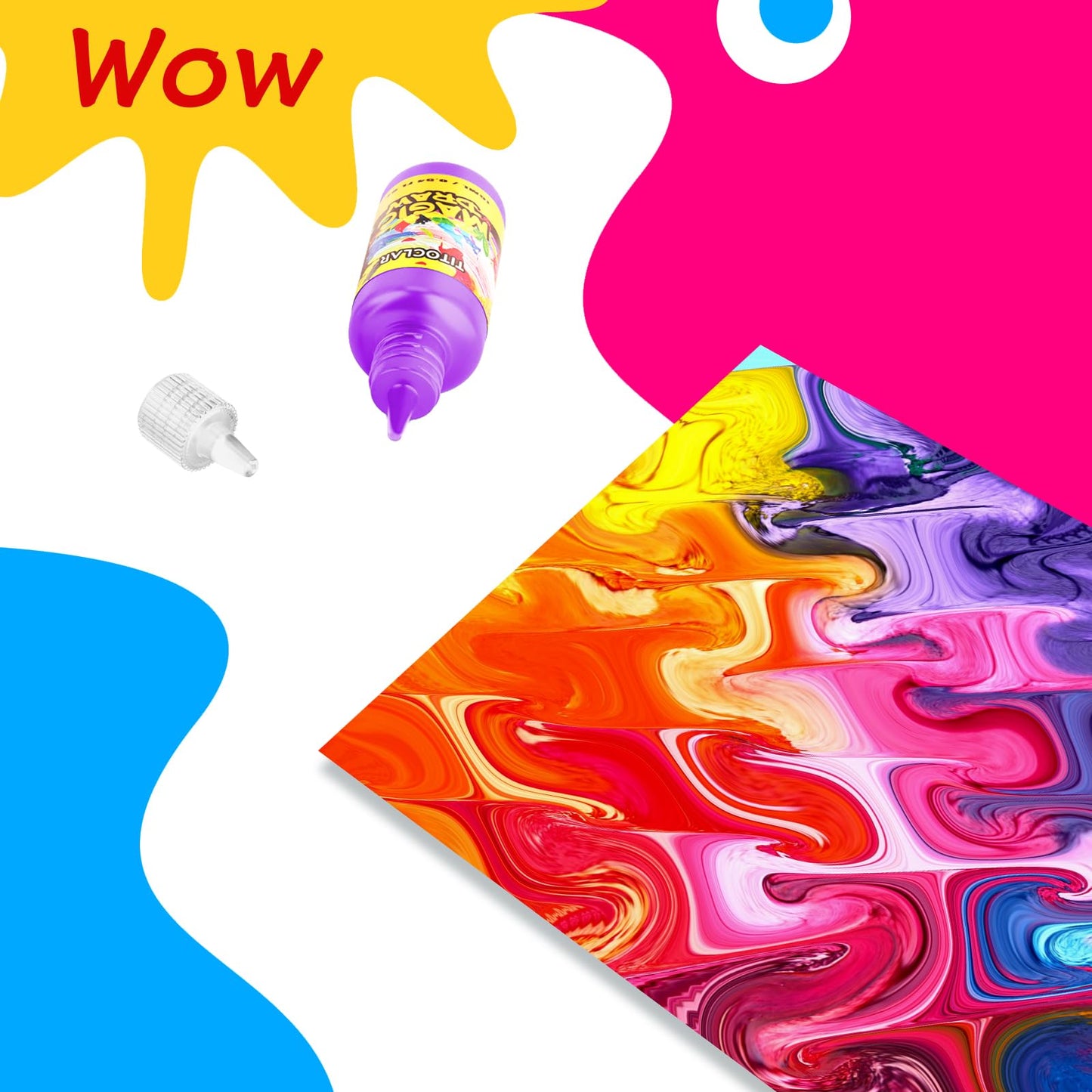 Water Marbling Paint Art Kit w/ 12 Colors (16ml)/20 Art Sheets/Brush/Comb/More