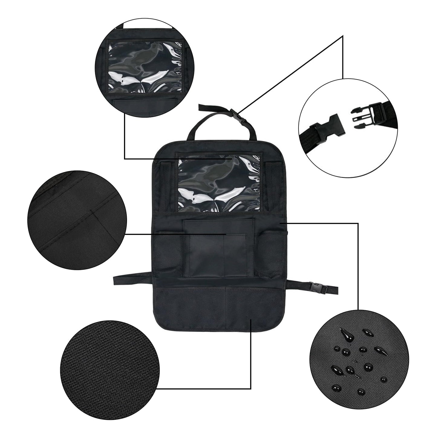 Maximize Car Space: Multi-Pocket Car Seat Back Organizer for Easy Access Storage