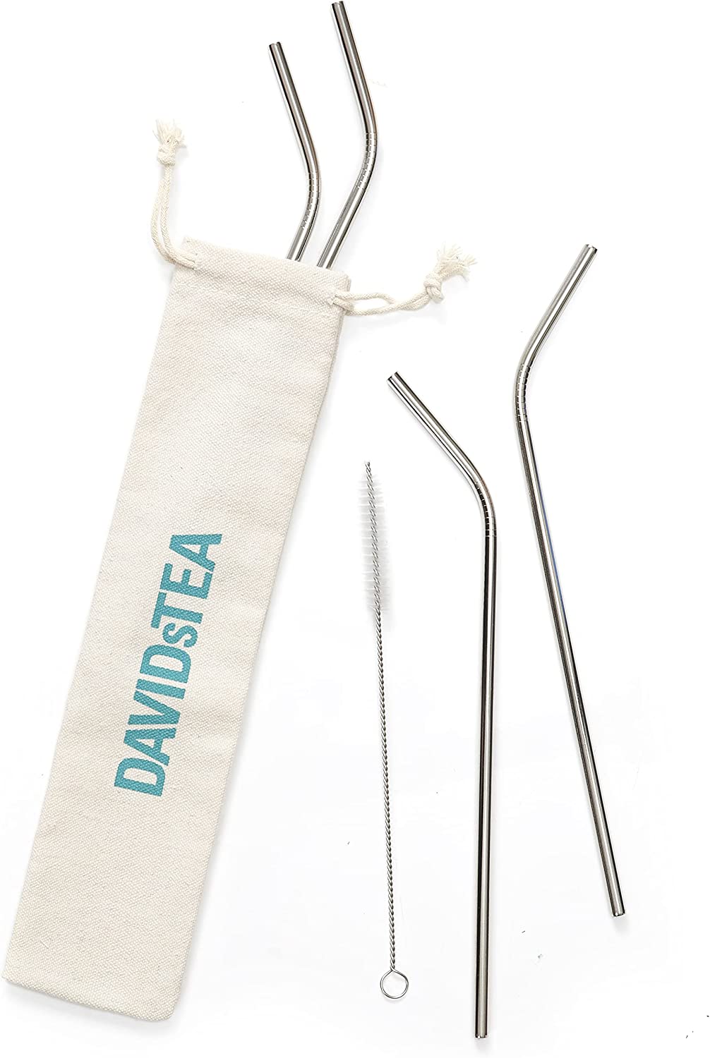 8pk 3/16" Reusable Stainless Steel Metal Drinking Straws w/ 2 Cleaning Brushes