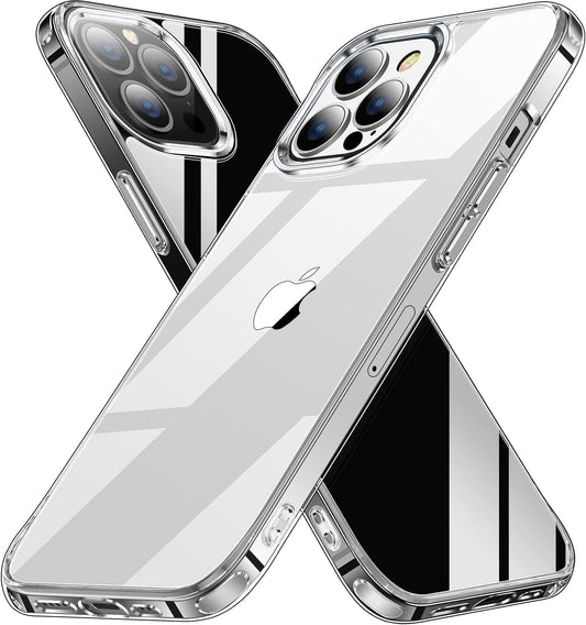 Shockproof iPhone 13 Pro Case - Non-Yellowing, 15ft Drop Protection, Scratch-Resistant, Slim & Non-Slip, 6.1'' Transparency