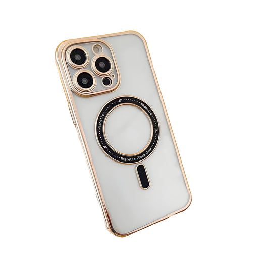 iPhone 14 Pro Magnetic Silicone Case: 6.1" Gold, MagSafe & Drop Protection