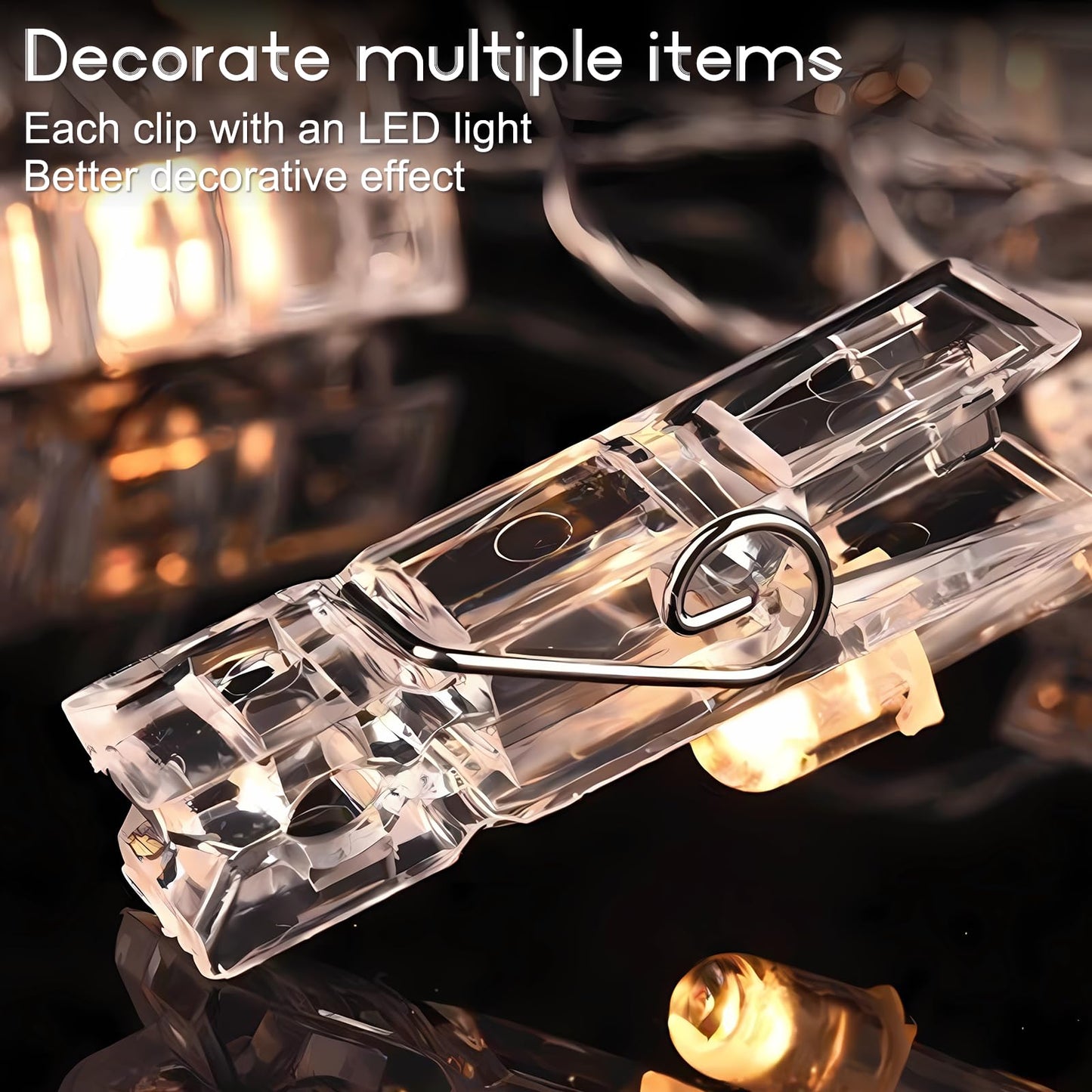 Photo Clip String Lights 17 FT: 50 LED Fairy Lights with Clips for Bedroom, Wall, Patio, Halloween, Thanksgiving, Wedding & More – Battery Operated with Dual Modes