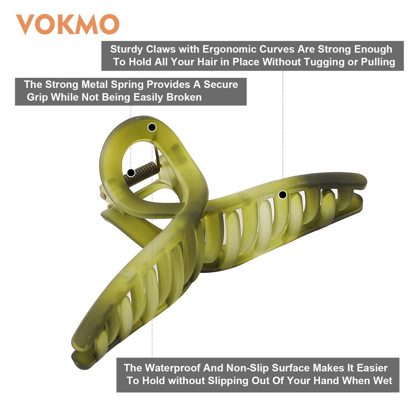 4pk 5.11" Gold Green Gradient Non-Slip Hair Claws/Clips