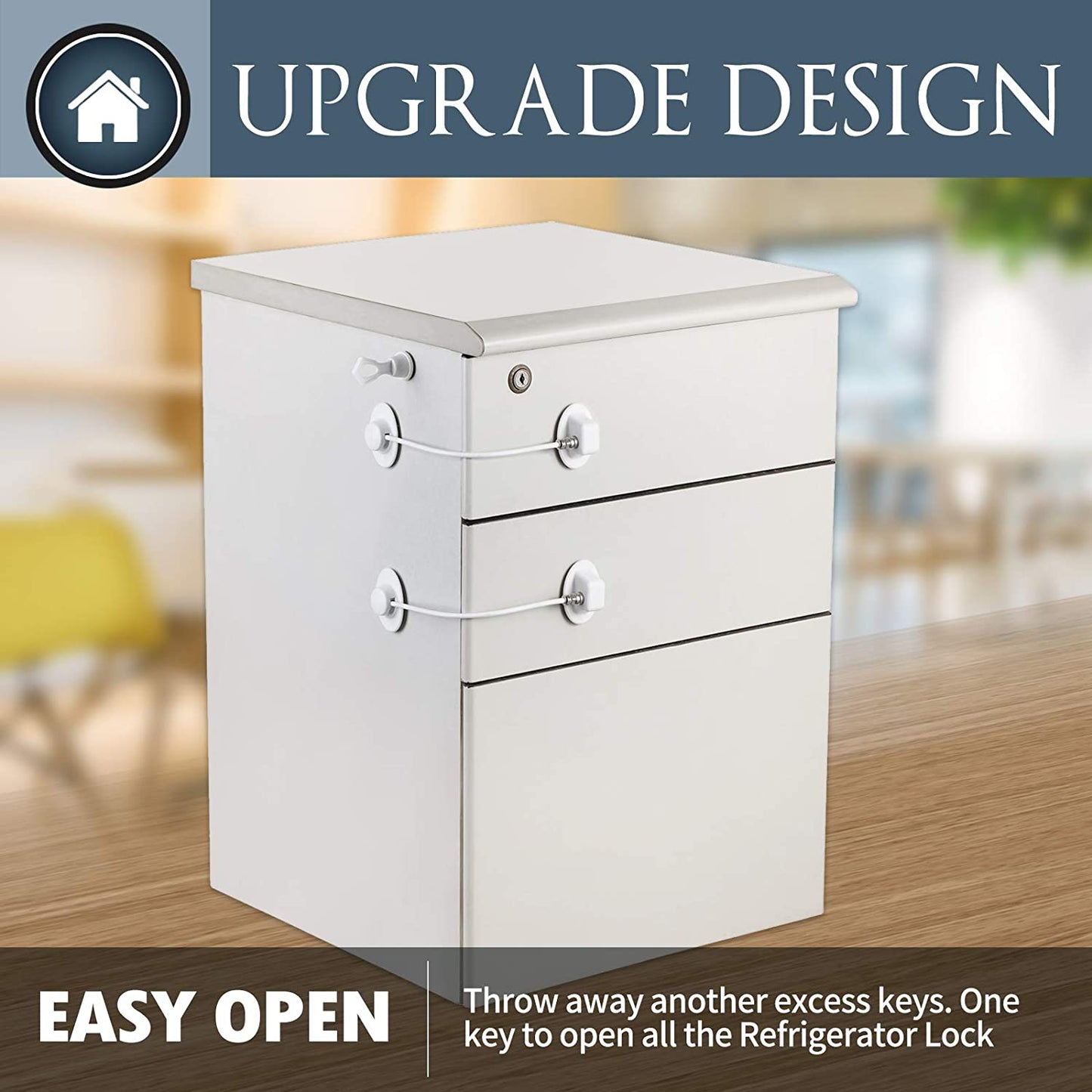 4pk Child Proof Lock w/ Strong Adhesive for Refrigerators, Cabinets, & More