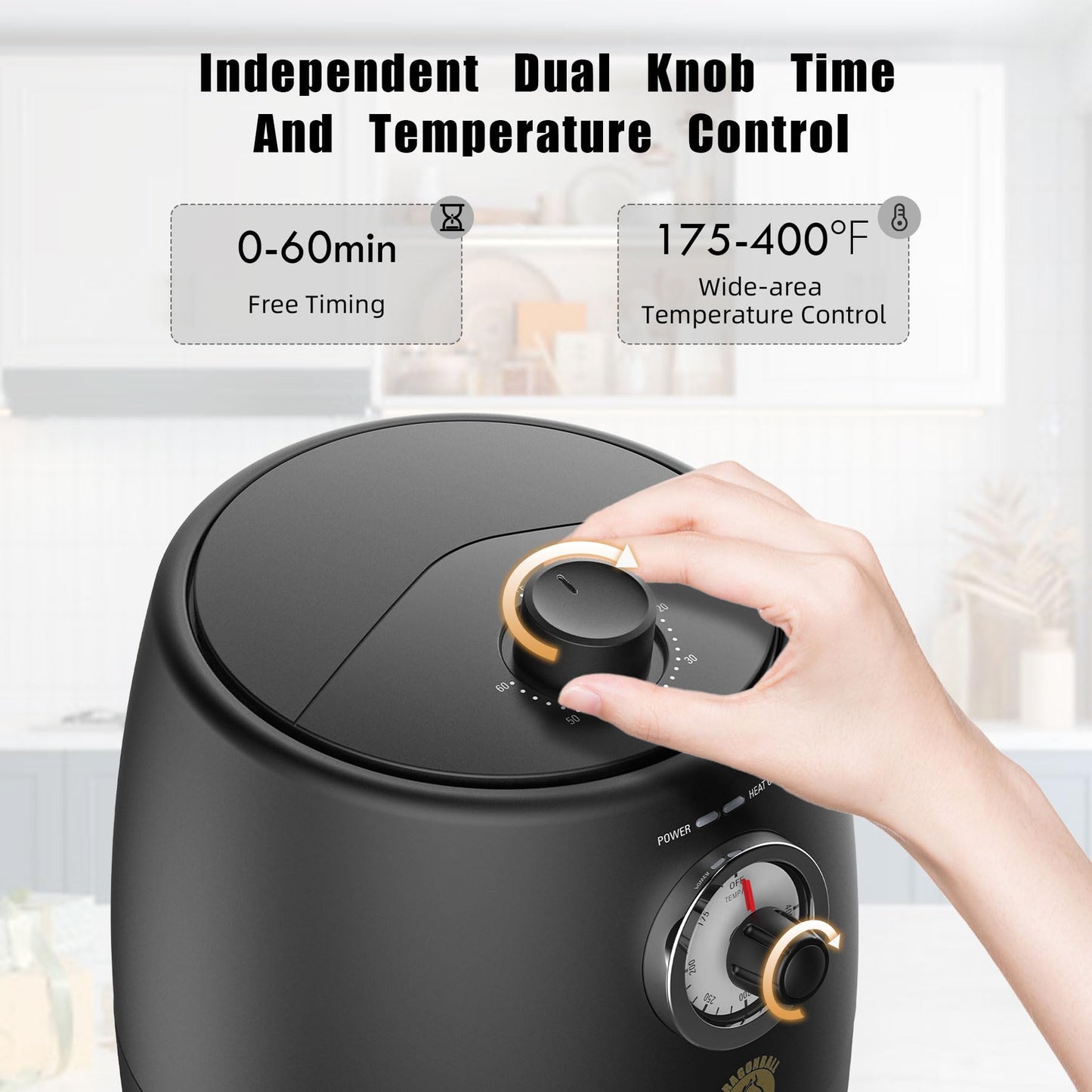 Retro Air Fryer 2 QT: Compact, Non Toxic, Dishwasher-Safe Mini Fryer for Small Spaces & Quick, Healthy Cooking