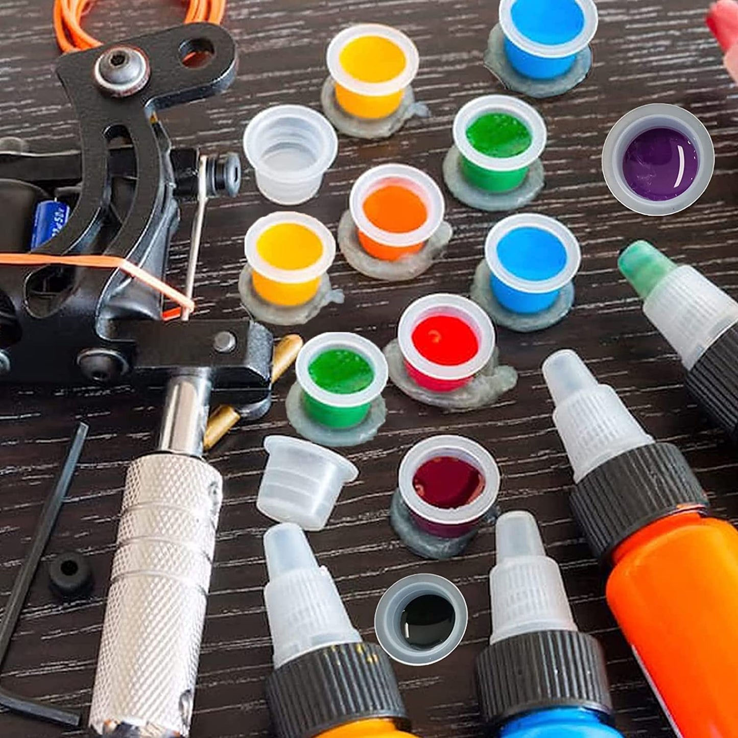 300pcs (100 Small/100 Medium/100 Large) Tattoo Ink Caps/Cups