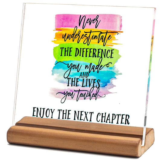 Retirement Gifts for Women & Men: Farewell Gift, Retirement Party Decorations, Unique Office Decor - Sentimental Acrylic Message Sign for Retirees