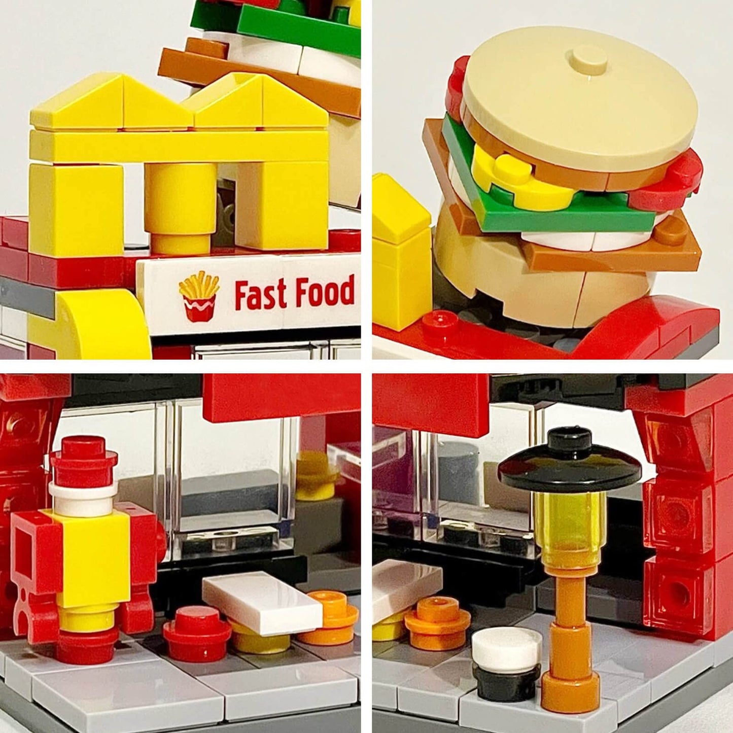 168pcs Burger Shop City Street View Building Blocks Set (Compatible w/ LEGO)