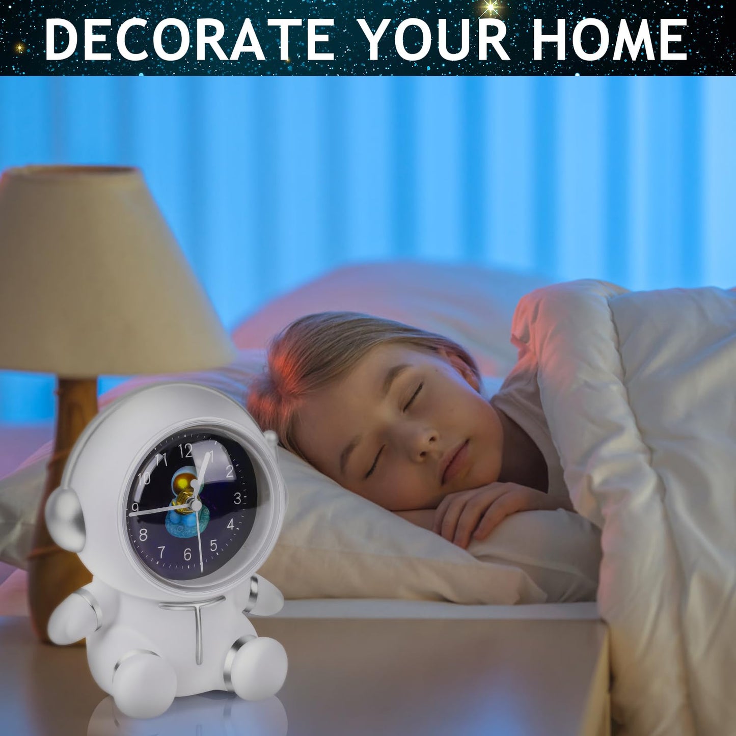 White Astronaut Kid's Unbreakable Money/Piggy Bank w/ Clock
