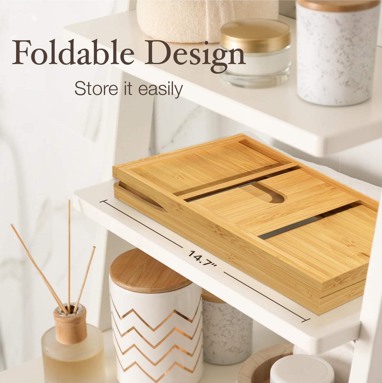 Adjustable Bamboo Bathtub Tray - Perfect for Relaxation & Spa Moments at Home