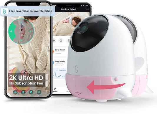 2K UHD Wireless AI Baby Monitor w/ Breathing Detection/Face Covered Alerts/More