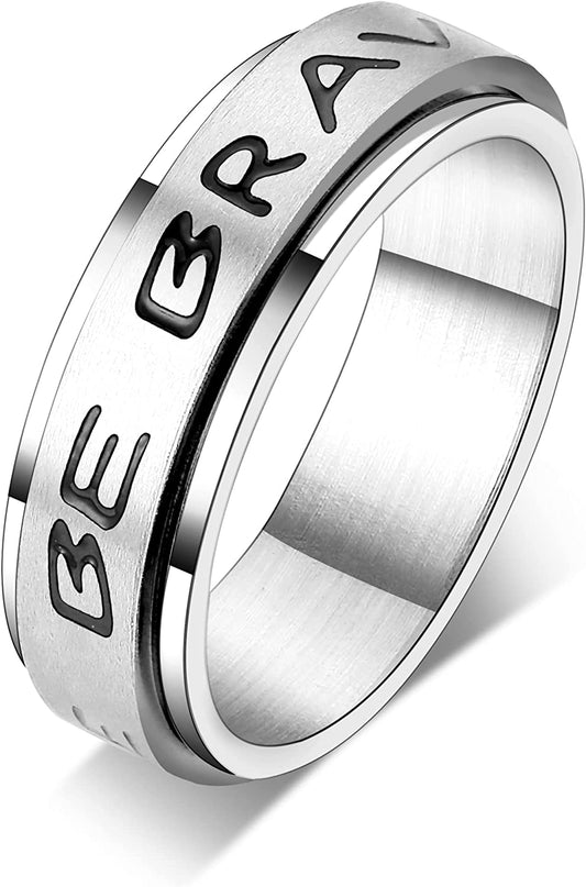 Size 11 Stainless Steel Fidget/Spinner Ring for Anxiety/Anti-Stress