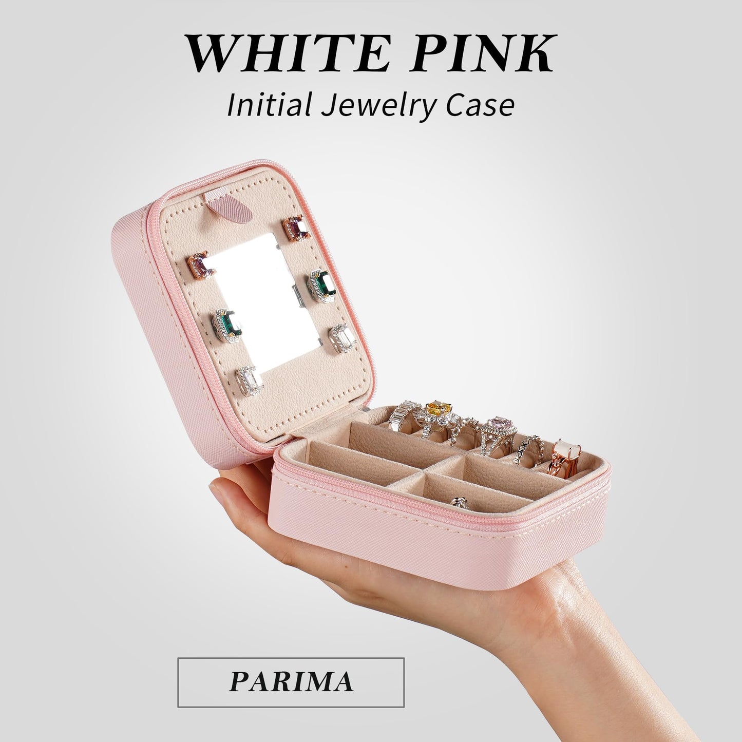 Personalized Pink Travel Jewelry Box with Monogram C - Ideal for Women's Birthday and Christmas Gifts