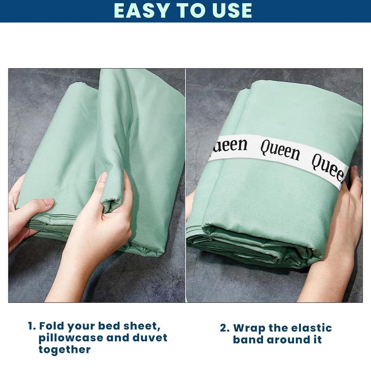 12pcs Bed Sheet Organizers & Storage Bands for Bedding - King, Queen, Full, Twin