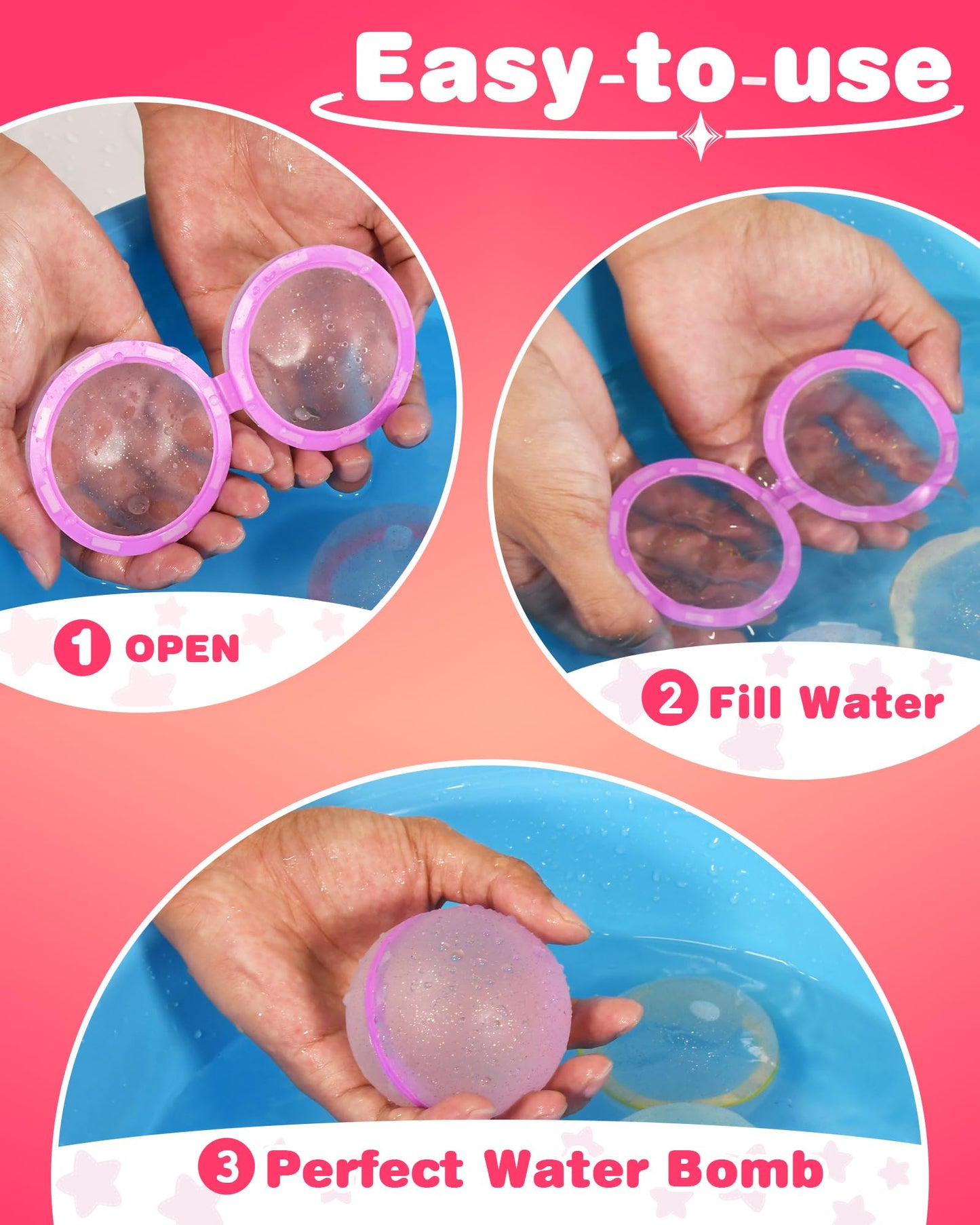 8pk Reusable Magnetic Quick Fill Self Sealing Water Balloons