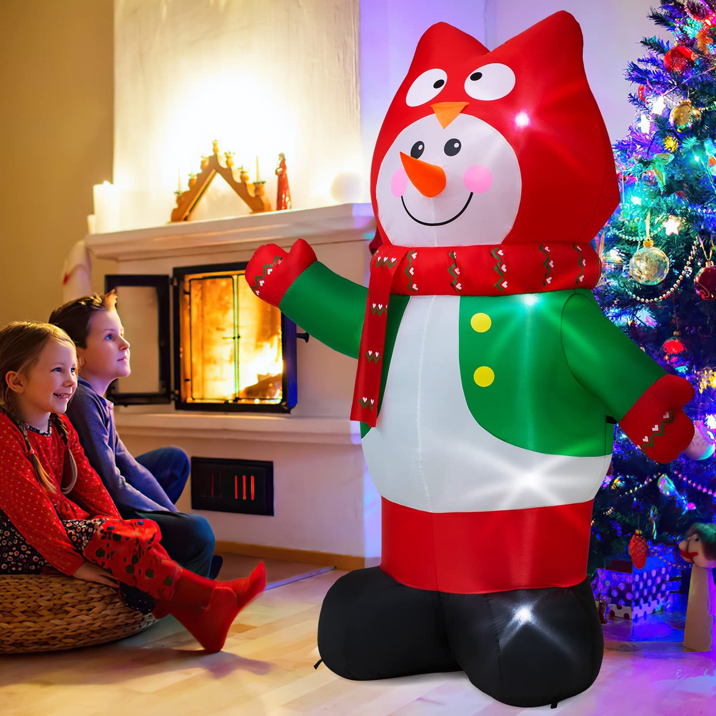 Brighten Your Holidays with a 8FT Inflatable Snowman - LED Lit Outdoor & Indoor Christmas Decoration for Yard & Home