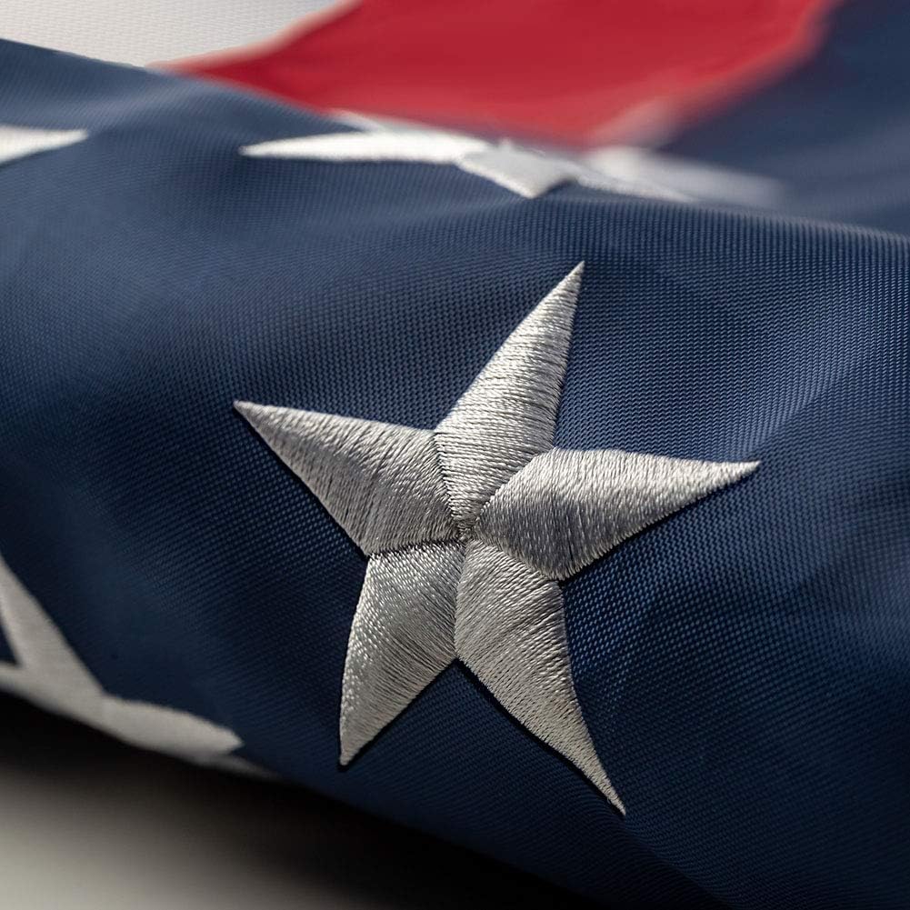 Luxury Embroidered 1x1.5 Ft American Flag with Bright Colors, Waterproof and UV-Resistant, Perfect for Outdoor Use
