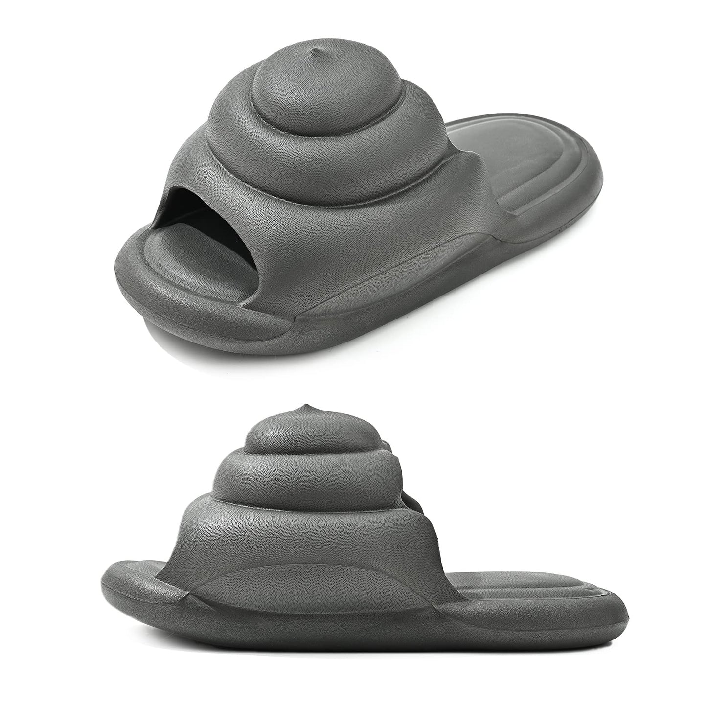 Size 9-10 Wide Women/7.5-8.5 Men Gray Non-Slip Poop Cloud Slides/Sandals
