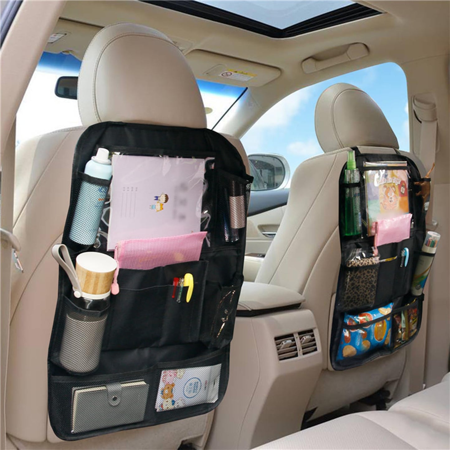 Maximize Car Space: Multi-Pocket Car Seat Back Organizer for Easy Access Storage