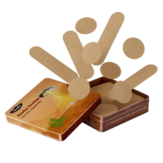 Eco-Friendly Bamboo Bandages: 100pc Hypoallergenic, Biodegradable, Latex-Free