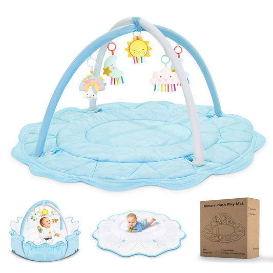 Extra Large Plush Baby Play Gym: Dual-Sided, Washable, for Newborns & Infants