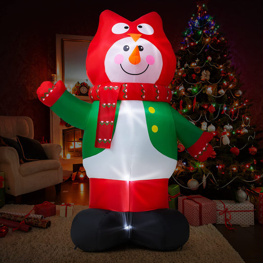 Brighten Your Holidays with a 8FT Inflatable Snowman - LED Lit Outdoor & Indoor Christmas Decoration for Yard & Home