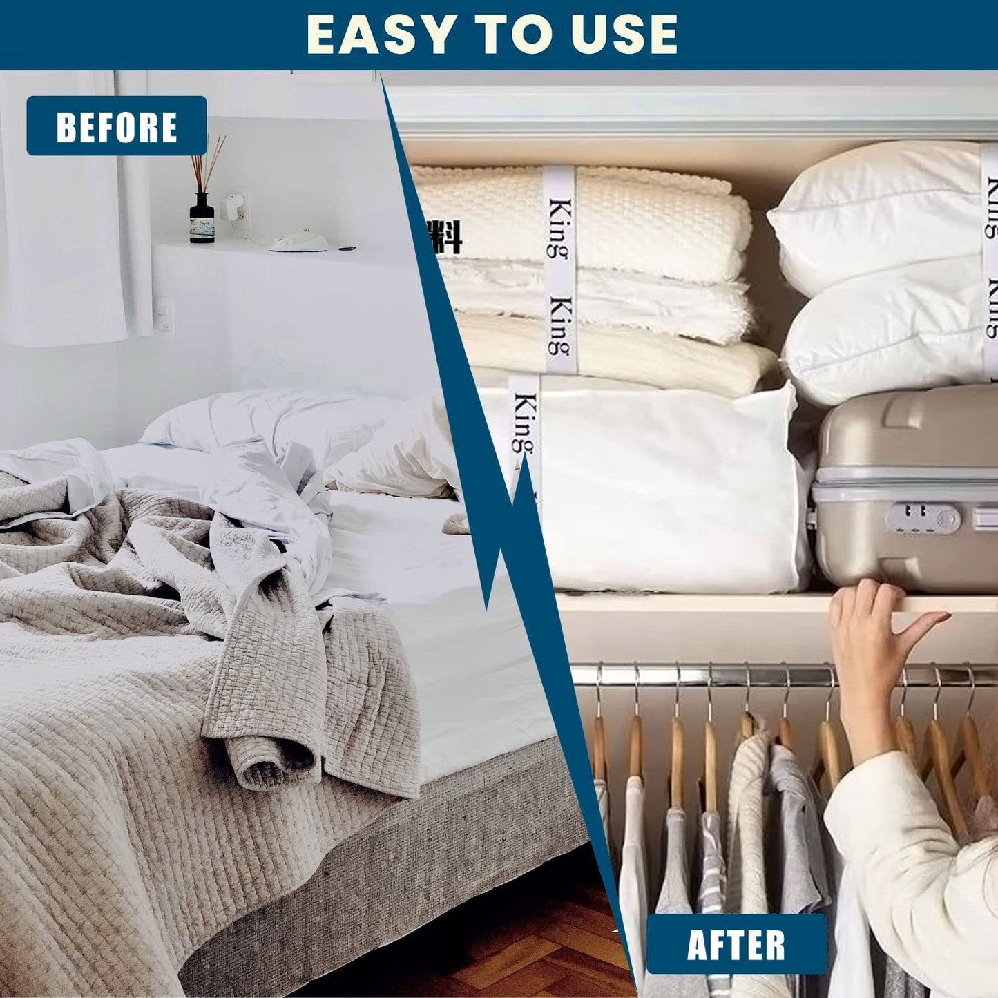 12pcs Bed Sheet Organizers & Storage Bands for Bedding - King, Queen, Full, Twin